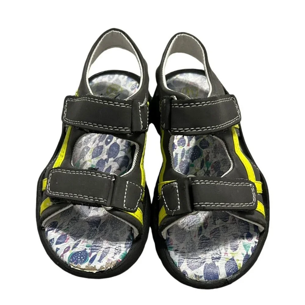 Cat & Jack Sz 11 Gray & Yellow Sandals